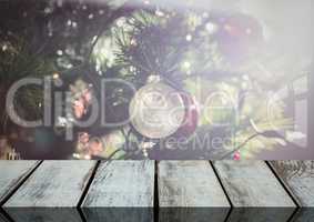 Wooden floor with Christmas theme background