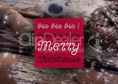 merry Christmas text on Christmas background with snow