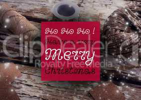 merry Christmas text on Christmas background with snow