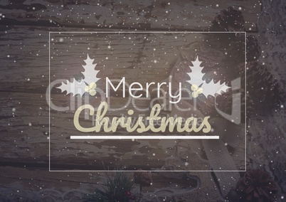 merry Christmas text on Christmas background with snow merry Christmas text on Christmas background with snow