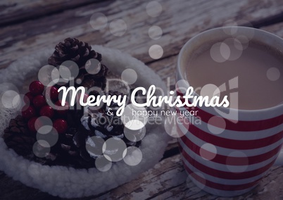 merry Christmas and happy new year text on Christmas background