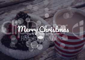 merry Christmas and happy new year text on Christmas background