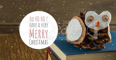 merry Christmas text on Christmas background with snow