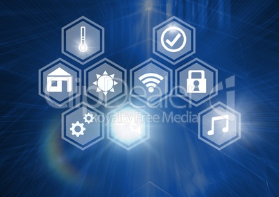 Icons interface of Internet Of Things over blue background