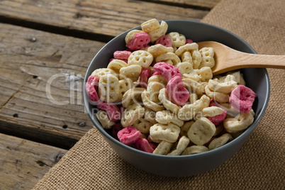 Honeycomb cereal in bowl