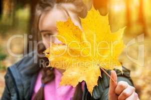 Young girl in a blurry background