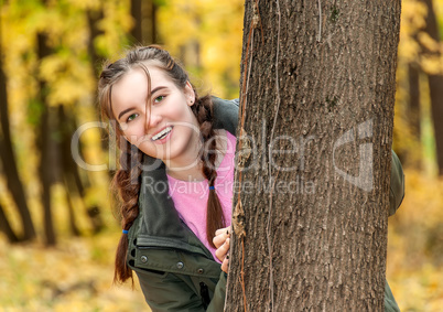 Laughing teen girl