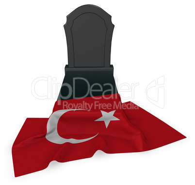 grabstein und flagge der türkei