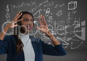 frustrated woman with math background