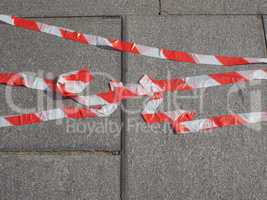 Red white barricade tape