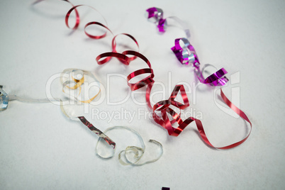 Colorful ribbons on white background