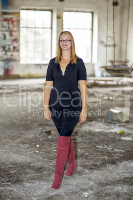 Young woman with glasses in the Lost Places