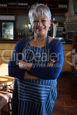 Portrait of waitress smiling