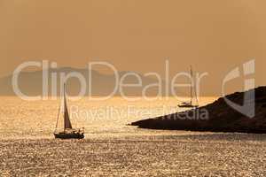 Boats Sailing at Sunset, Hvar Croatia