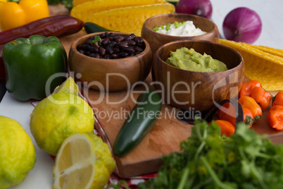 Various mexican food ingredients