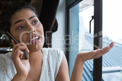 Woman talking on the phone