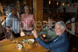 Friends having fun in bar