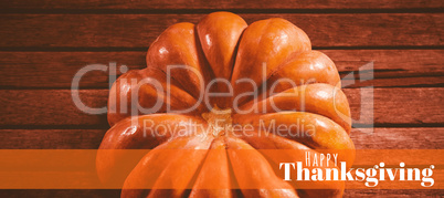 Composite image of digitally generated image of happy thanksgiving text