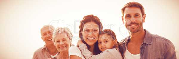 Portrait of family at beach