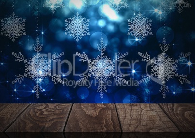 Wooden floor with Christmas theme background