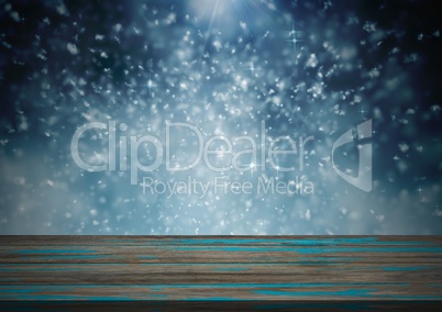 Wooden floor with Christmas theme background