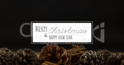 merry Christmas and happy new year text on christmas background