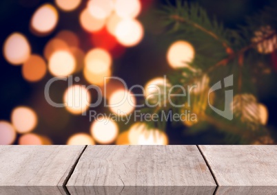 Wooden floor with Christmas theme background