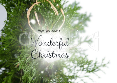 merry Christmas text on Christmas background with snow