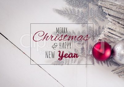 merry Christmas and happy new year text on Christmas background