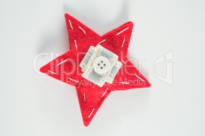 Handmade christmas star on white background