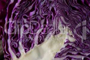 Halved purple cabbage