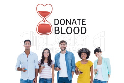 Group of people and blood donation concept