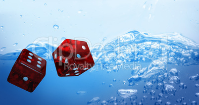 Composite image of digital composite 3d image of red dice