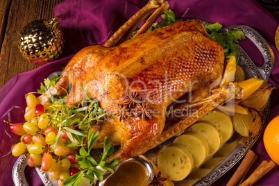 Christmas goose dinner