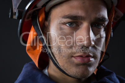 Fireman looking at camera