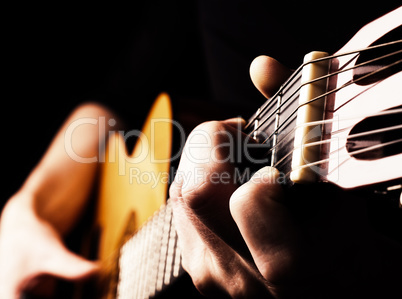 Playing flamenco guitar