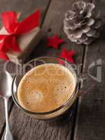 Cup of coffee with Christmas decoration