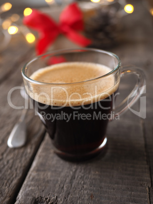 Cup of coffee with Christmas decoration