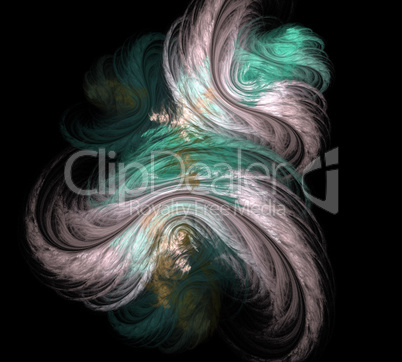 image of one Digital Fractal on Black Color