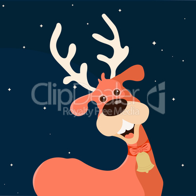 Christmas happy reindeer illustration vector