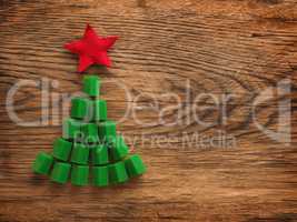 Christmas card with a tree shape