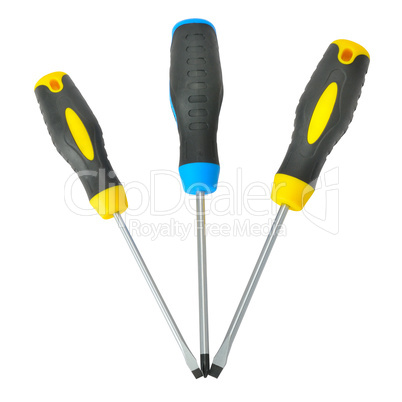 set of screwdrivers isolated on a white background