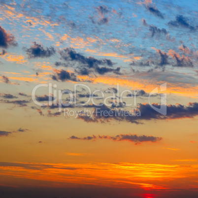 beautiful sunrise and cloudy sky