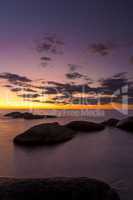 Beautiful sunrise in a bay in Costa Brava, Spain