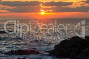 Beautiful sunrise in a bay in Costa Brava, Spain