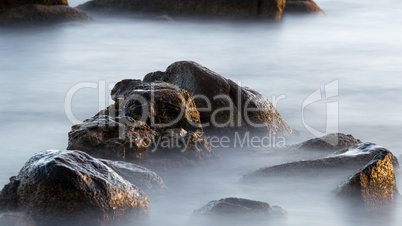 Beautiful sunrise in a bay in Costa Brava, Spain