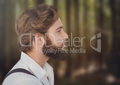 Bearded Man in forest