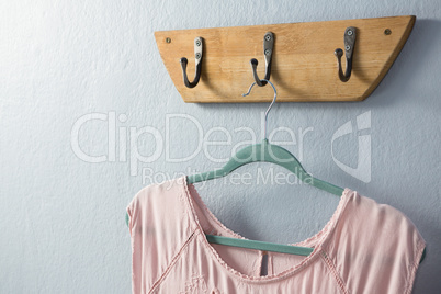 Dress hanging on hook