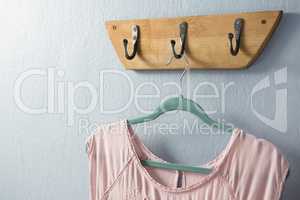 Dress hanging on hook