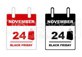 Black friday calendar isolated